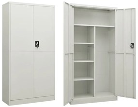 Armadio Con Ripiani Grigio Chiaro 90x40x180 Cm İn Acciaio /