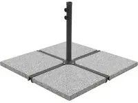 Piastre per Parasole 4 pz in Granito Quadrato 100 kg Grigio 276268