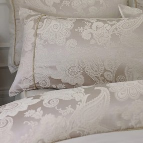 Set copripiumino e federa marrone chiaro in jacquard per letto matrimoniale 200x200 cm Opulent Jacquard – Catherine Lansfield