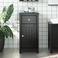 Mobile da Bagno BERG Nero 40x34x80 cm in Legno Massello di Pino 358541