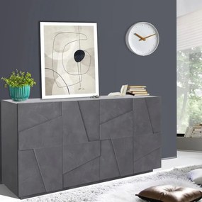 Mobile credenza PING L 162.4 x H 86 P 44.2 cm grigio ardesia