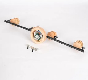 Brilagi - Faretto HYGGE 4xE14/15W/230V legno di caucciù/fumé