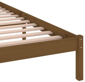 Telaio Letto in Legno Massello di Pino 140x200 cm Marrone Miele