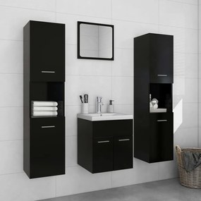 Set Mobili Da Bagno Nero İn Truciolato /