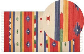 Tappeto kilim cotone multicolore 80 x 150 cm ALAPARS Beliani