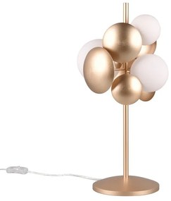Lampada da tavolo con paralume in vetro in oro e bianco (altezza 50 cm) Bubble - Trio Select