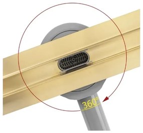 REA-G2714 - Canalina di scarico NEOX SLIM 70 cm acciaio inossidabile/dorato spazzolato