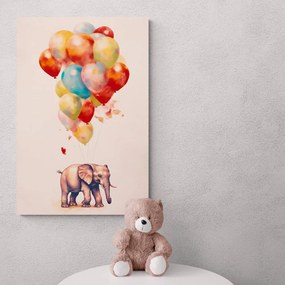 Quadro su tela – Elefante sognante con palloncini