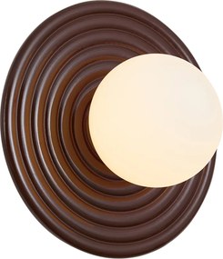 Lampada da parete retrò marrone con sfera opale rotonda 20 cm IP44 - Lila