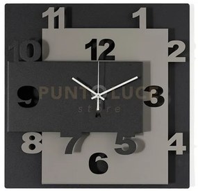 Orologio da parete moderno ziggurat nero fango e nero