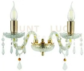 Dallas/2 applique oro e cromo 2 luci attacco e14 l.35cm