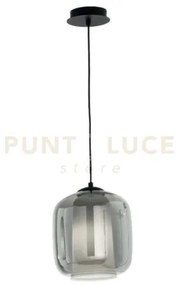 Sospensione bonnie 2 vetro fume' 1 luce attacco e27 d.22cm h.26cm