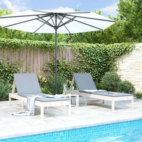 Lettini prendisole 2pz bianchi 199,5x60x74 cm massello di pino