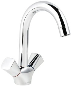 Rubinetto per lavabo a canna bassa MyCube cromo in ottone HANSGROHE H 22 cm