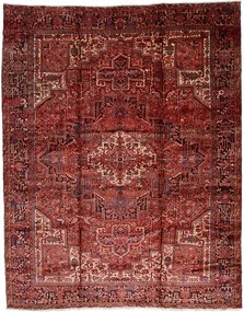 Heriz Tappeto persiano 350x440 Blu (Iran) Annodato A Mano