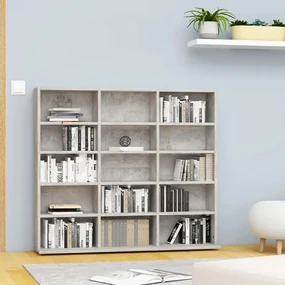 Armadio porta cd grigio cemento 102x23x89,5 cm in truciolato