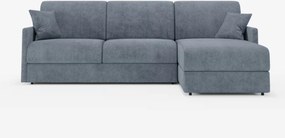 Tommy Divano Letto con penisola contenitore - design minimal e sfoderabile in tessuto smacchiabile simil cotone T33