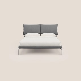 Bice letto imbottito con cuscini e piedi alti in metallo in tessuto impermeabile T02