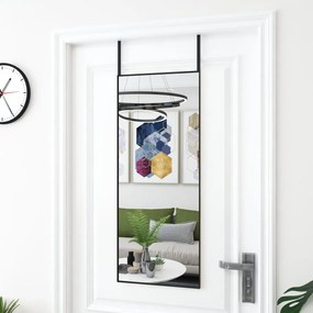 Specchio da Porta in Vetro e Alluminio disponibile in varie dimensioni, 40 x 100 cm / Nero