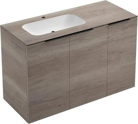 Mobile bagno da terra con lavabo L 120 x H 92 x P 51 cm rovere sable, 2 ante per vasca a sinistra Solid