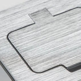 Brilagi - Presa doppia da incasso a pavimento per esterno IP55 cromo opaco rettangolare