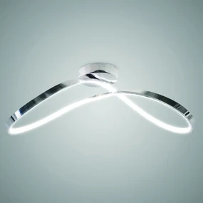 Plafoniera LED moderno Infinity, argento 70x30 cm, luce naturale