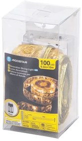 Aigostar - Catena luminosa di Natale LED 100xLED/3xAA 10m bianco caldo dorato