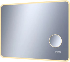 Specchio con illuminazione integrata bagno rettangolare SENSEA L 90 x H 70 x P 3.1 cm grigio / argento