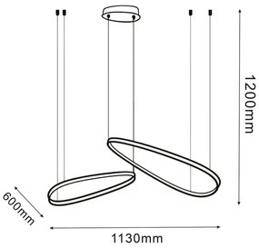 Lampada a sospensione LED su cavo MICHELLE LED/48W/230V 4000K nero