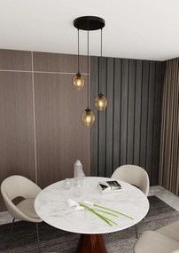 Lampadario a Sospensione in Acciaio e Vetro ISTAR 3 BL PREMIUM 3xE27