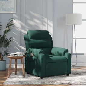 Poltrona Reclinabile Verde Scuro İn Velluto /