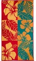 Telo mare 90x165 cm fiori giallo, rosso, blu