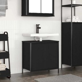 Mobile Lavabo Da Bagno Nero 60x34,5x60 Cm /