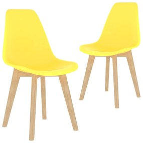 Sedie Da Pranzo 2 Pz Gialle İn Plastica /