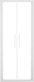 Porta doccia saloon L 67-71 cm x H 195 cm per nicchia in vetro trasparente SP. 6 mm, profilo opaco bianco, serie Record