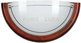 Applique a parete 1010 bianca con legno 1 luce attacco e27 30x9,5x15cm