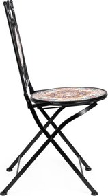 Set Bistrot Tavolo Mosaico 60 Cm Con 2 Sedie Pieghevoli Santorini Bizzotto