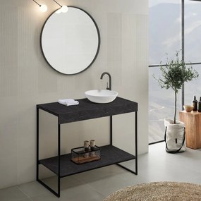 Mobile da bagno sotto lavabo Alec marmo nero L 100 x H 90 x P 48 cm, lavabo non incluso