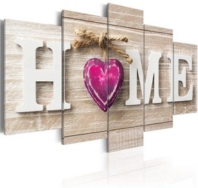 Quadro Home  Pink Heart  Colore Bianco, Dimensioni e Misure 100x50