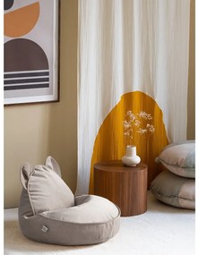 Pouf a sacco per bambini beige con rivestimento in velluto Bear – Wigiwama