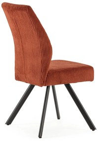 Set di 2 sedie da pranzo in velluto a coste arancione Anibal - Marckeric