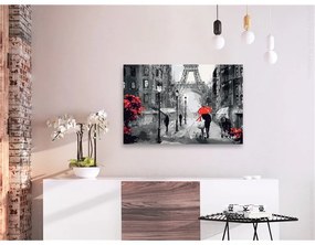 Quadro fai da te  Da Parigi con amore  Colore Rosso, Dimensioni e Misure 60x40