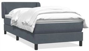 Giroletto A Molle Con Materasso Grigio Scuro 80x210 Cm Velluto /
