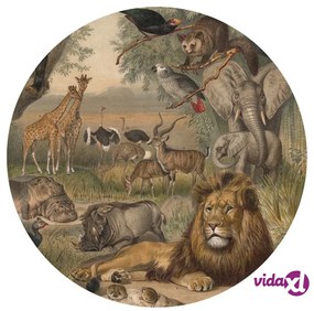 WallArt Carta da Parati Circolare Animals of Africa 142,5 cm
