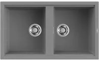 Lavello Elleci Incasso 2 vasche 86x51 Best 450 Metaltek Grigio Titanium LMB45073