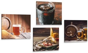 Set di quadri – Bevande con delizie culinarie