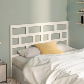 Testiera Per Letto Bianca 166x4x100cm İn Legno Massello Di Pino /