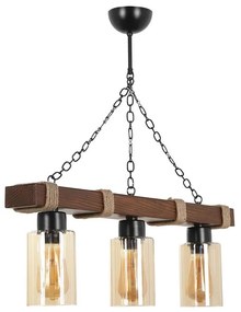 Lampadario a catena JASMIN 3xE27/40W/230V marrone/beige