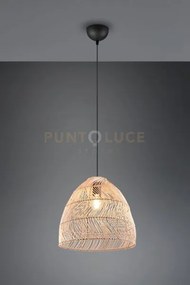 Rike sospensione in rattan effetto naturale d. 35cm 1 luce attacco e27