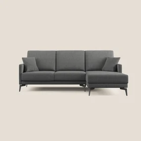 Saturno divano angolare moderno in tessuto morbido impermeabile T03 grigio 263 cm Destro
